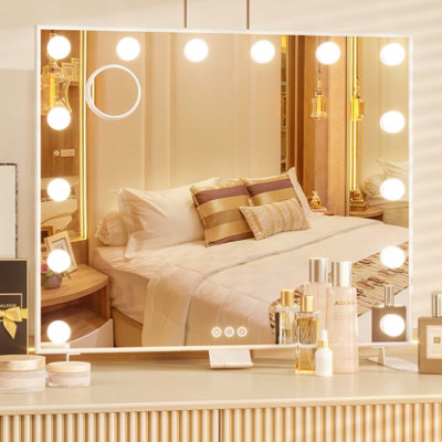 14 LED Bulbs Vanity Mirror with Lights, ,3 Color Lights, 60cm x 52cm