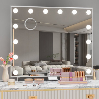 14 LED Bulbs Vanity Mirror with Lights, ,3 Color Lights, 60cm x 52cm