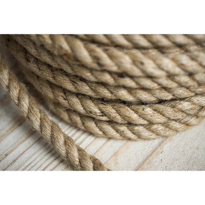 14 mm Jute Rope, 50 metres / 164 ft Long, Strong Natural Hessian Cord ...