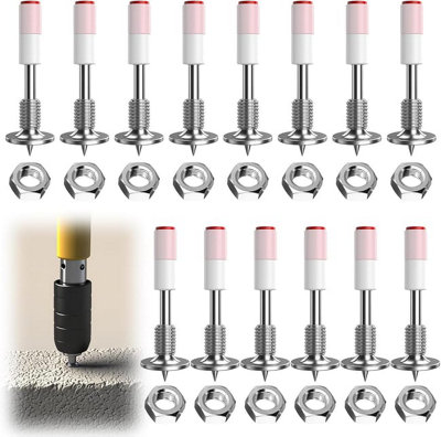 14 nails for nail guns 14 M8 nuts Round steel nails for concrete silent ...