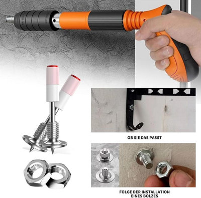 14 nails for nail guns 14 M8 nuts Round steel nails for concrete silent ...