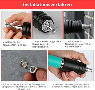 14 nails for nail guns 14 M8 nuts Round steel nails for concrete silent ...