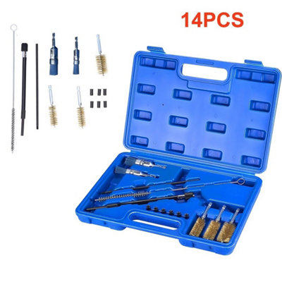 14 PCS Diesel Engines Injector Seat Brush Cuter Cuting Cleaner Cleaning ...