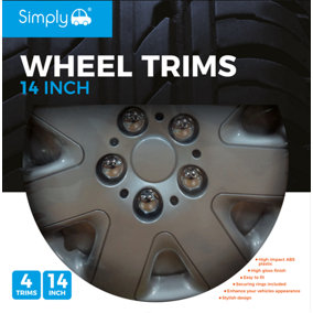 14" Prime Wheel Trim Covers Set of 4