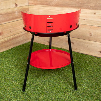 14" Round Garden Barbecue / BBQ with Wind Shield & Shelf - 3
