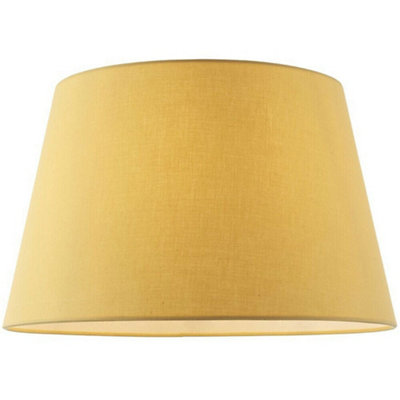 14" Round Tapered Lamp Shade Yellow Cotton Fabric Modern Simple Light