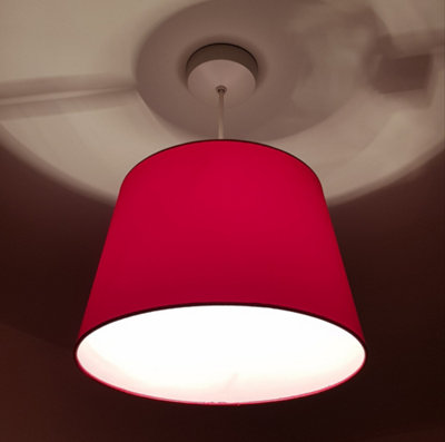 14" Satin Drum Ceiling Table Lamp Shade - Black