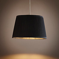 14" Shantung Pleat Light Shade Ceiling Table Lampshade Black