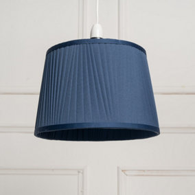 14" Shantung Pleat Light Shade Ceiling Table Lampshade Navy