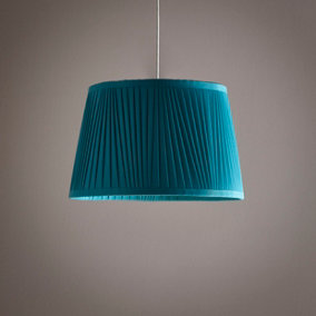 14" Shantung Pleat Light Shade Ceiling Table Lampshade Teal