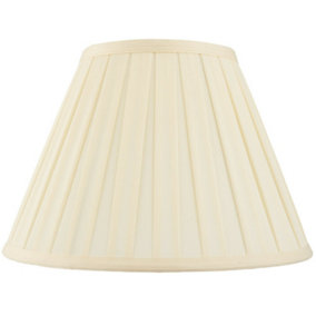 14" Tapered Drum Lamp Shade Cream Box Pleated Fabric Cover Classic & Elegant
