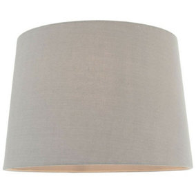 14" Tapered Round Drum Lamp Shade Charcoal Grey 100% Linen Modern Simple Cover