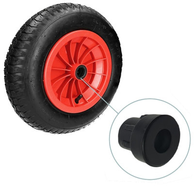 14" wheelbarrow wheel pneumatic tyre innertube 3.50-8 with 1" BORE reduced to 1/2"