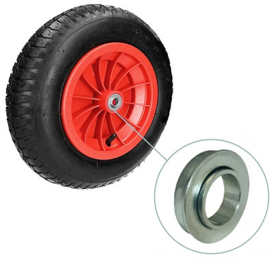 14" wheelbarrow wheel pneumatic tyre innertube 3.50-8 with 20mm roller bearings