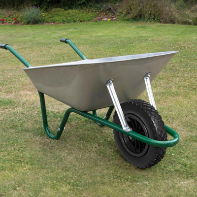 14" Wheelbarrow Wheel Replacement Heavy Duty PU Puncture Proof Garden Trolley - 3