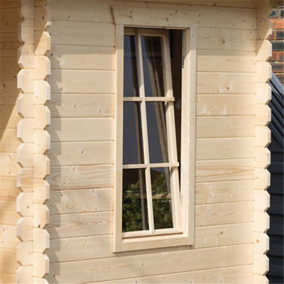 14 x 11 Home Office Apex Log Cabin (28mm Wall Thickness) - 4
