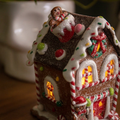 140 Battery Operated Light up Gingerbread Candy Cottage with Warm White LEDs - 4