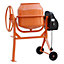 140 L Orange Electric Portable Cement Concrete Mixer with Wheels