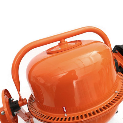 140 L Orange Electric Portable Cement Concrete Mixer with Wheels - 4