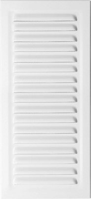 140 mm x 210 mm White Metal Air Vent Grille with Fly Screen Ventilation Duct Cover with Flange