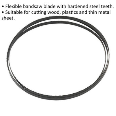 1400 x 6.5 x 0.35mm Bandsaw Blade Hardened Steel Teeth 14 TPI Wood Plastic Metal