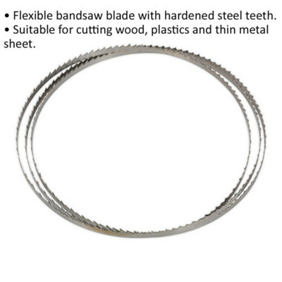 1400 x 6.5 x 0.35mm Bandsaw Blade Hardened Steel Teeth 6 TPI Wood Plastic Metal