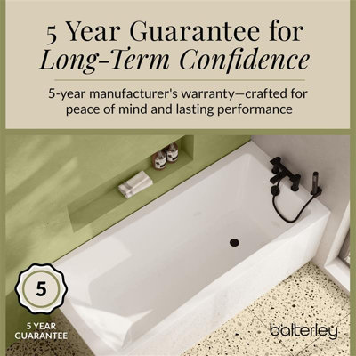 1400 x 700mm Compact Single Ended Straight Shower Bath with Leg Set