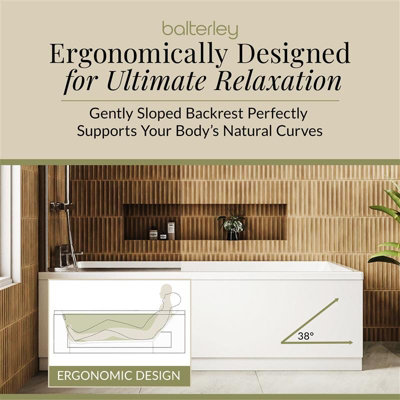 1400 x 700mm Compact Single Ended Straight Shower Bath with Leg Set