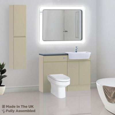 1400mm Set With Noir Gloss Worktop, No Sanitaryware Or Cistern - Lucente Gloss Cashmere Price Comparisons | Compare The Build