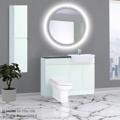 1400mm Set With Noir Gloss Worktop, No Sanitaryware Or Cistern - Lucente Gloss Cream Price Comparisons | Compare The Build