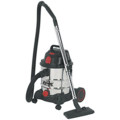 1400W Industrial Wet & Dry Vacuum Cleaner - 20L Steel Drum - Auto Start Feature - 3