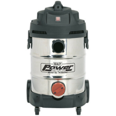 1400W Industrial Wet & Dry Vacuum Cleaner - 30L Stainless Steel Drum - 230V - 4