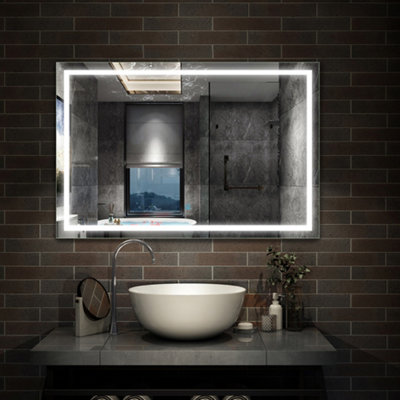 1400x800mm Large Bathroom Mirror with Lights and Anti-fog Function ...