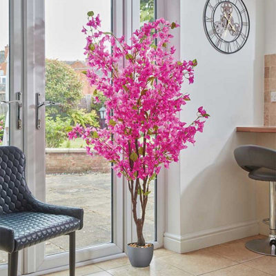 140cm Artificial Cherry Blossom Tree in Pot - Bougainvillea