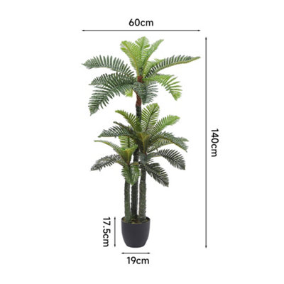 140cm H Artificial Phoenix Fern Tree in Pot for Home Outdoor Indoor - 6