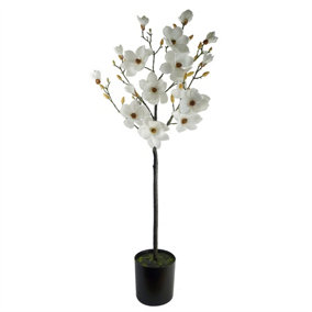 140cm Magnolia Artificial Tree White Potted