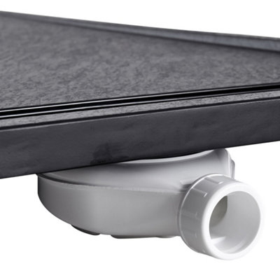 140cm W x 80 cm D x 3cm H Rectangle Shower Tray in Black - 7