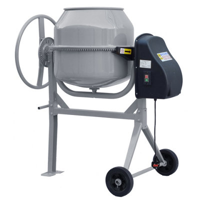 140L Durable Electric Cement Mixer with Wheels Modern Grey - 3