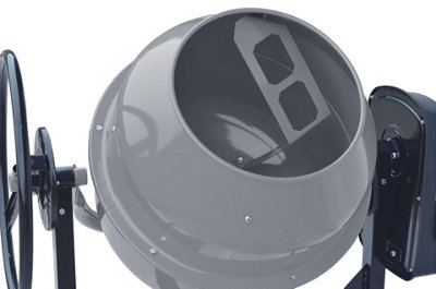 140L Durable Electric Cement Mixer with Wheels Modern Grey - 5
