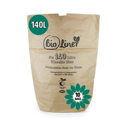 140L EcoSack Paper Compostable Kerbside Caddy Liners - 10 Bags
