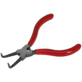 140mm Bent Nose Internal Circlip Pliers - Spring Loaded Jaws - Non-Slip Tips