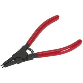 140mm Straight Nose External Circlip Pliers - Spring Loaded Jaws - Non-Slip Tips