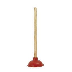 140mm x 22mm Sink Plunger Rubber With Wooden Handle Drain Pipe Unblocker