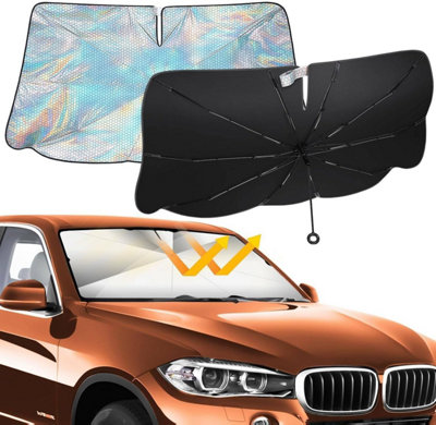 Car Sun Visor 140x80cm – Foldable Windshield Sunshade, Reflective Nylon, UV & Heat Protection, For Most Cars & SUVs