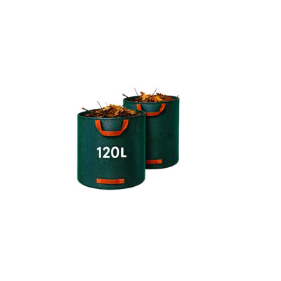 OPTIMAL PRODUCTS 120L Pack Of 2 Garden Waste Bags Refuse Large Heavy Duty Sack Grass Leaves Rubbish Bag from B&Q