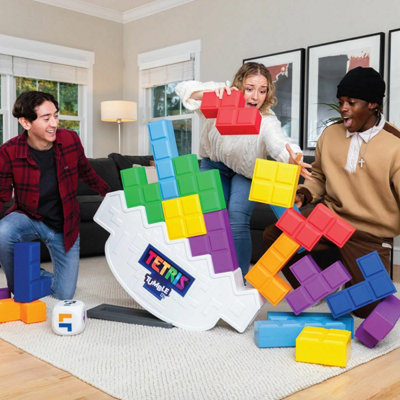 Xample Tetris Xl 6Ft Tumble Game Oversized 1.8M Tetrimino Blocks, All-Weather Giant Tower, 22 Pieces, Tumble Base & Xl Die Included