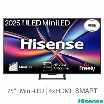 Hisense 75E8Qtuk 75 Mini Led 4K Smart Tv 144Hz Vrr, Dolby Vision Iq, Dolby Atmos, Vidaa Os