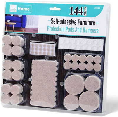 144 Pcs Ultra Adhesive Multi Size Floor Protector Pads - Felt Pads Chair Legs Furniture Feet Protection Pads