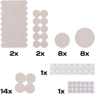144 Pcs Ultra Adhesive Multi Size Floor Protector Pads - Felt Pads Chair Legs Furniture Feet Protection Pads
