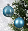 144 Sugar Blue Baubles Shatterproof Christmas Tree Hanging Decorations 6cm